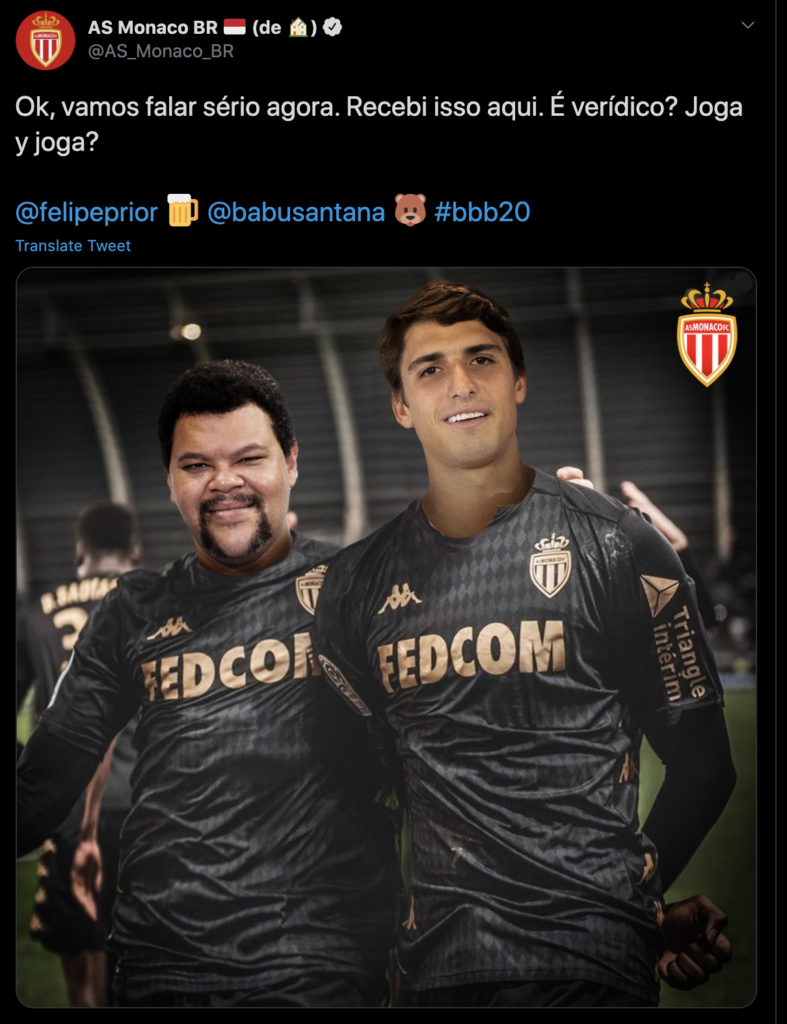 AS Monaco's BBB Tweet.