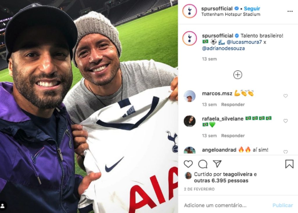 Tottenham Hotspurs' Instagram post for Brazil only.