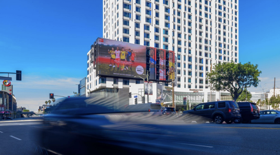 Los Angeles, USA: There are many more billboards, some of which are located in an affluent area of Los Angeles and generate an amazing 1.8 million impressions every week.