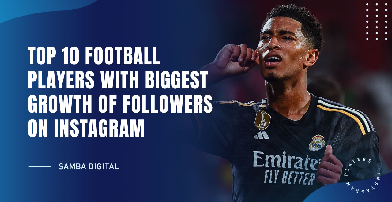 Top 10 Football Players with biggest growth of followers on Instagram